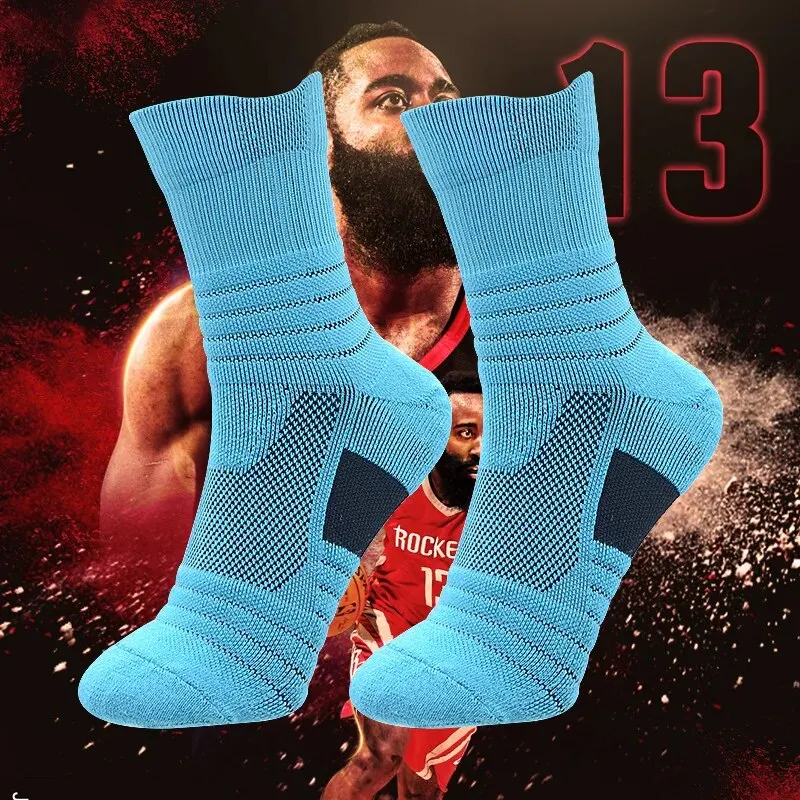 3pairs/Lot Men\'s Socks Compression Stockings Breathable Basketball Sports Cycling Socks Moisture Wicking High Elastic Tube Socks