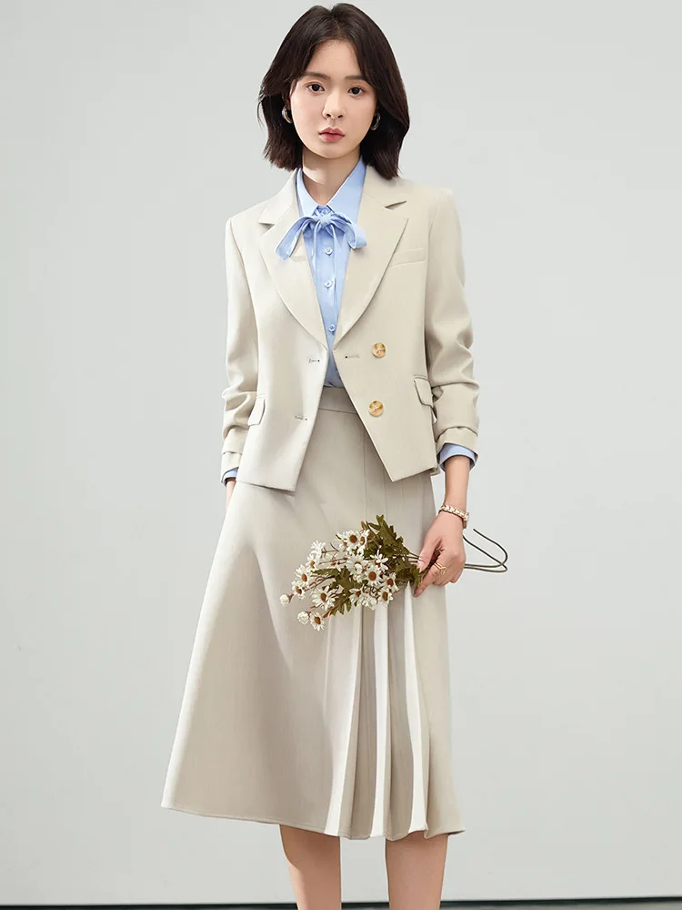 Women's Professional Suit for Spring and Autumn2025New slim-fit waist-cinching blazer for petite individuals in the light profes