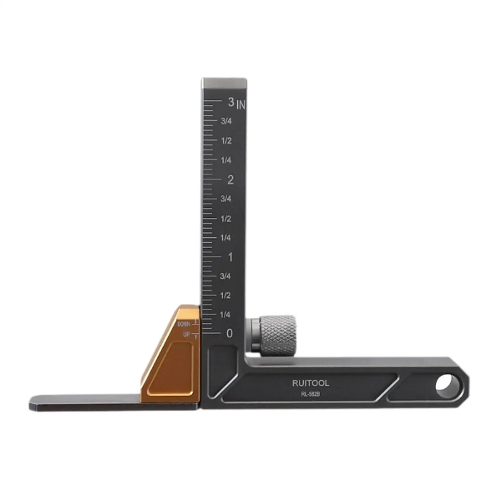 

Woodworking Height Gauge Depth Measuring Tool,Aluminum Alloy Black Table Saw Depth Measuring Ruler,Height Measurement Tool