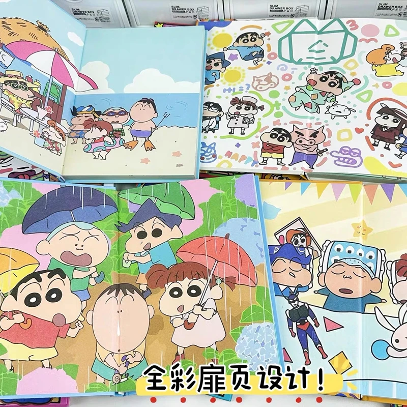 Crayon Shin Chan A5 Hard Shell Notebook Kawaii Anime Cartoon Homework Drawing Student Diary Printed Handbooks Birthday Gifts