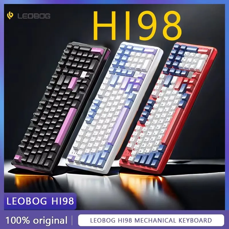 

LEOBOG HI98 Wired Customized Keyboard Hot-swappable RGB Mechanical Keyboard Gasket Structure PC/FR4 Positioning Plate Keyboard