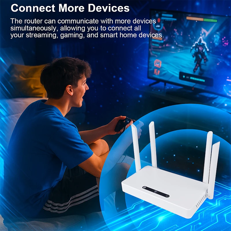 4 هوائيات قوية جيجابت راوتر نطاق واحد المنزل واي فاي الألياف النطاق العريض شبكة لاسلكية جيجابت ميناء راوتر للمنزل مكتب #4