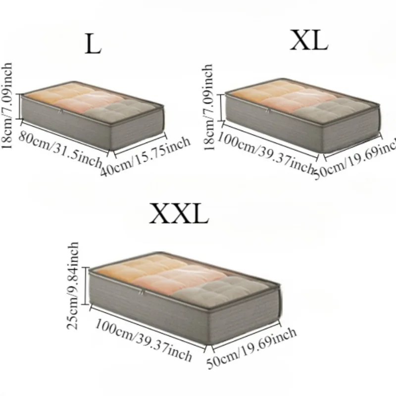 Foldable Under Bed Storage Bins-Rectangle Organizer Containers for Sweaters, Linens & Clothes, Space-Saving Fabric Storage Boxes