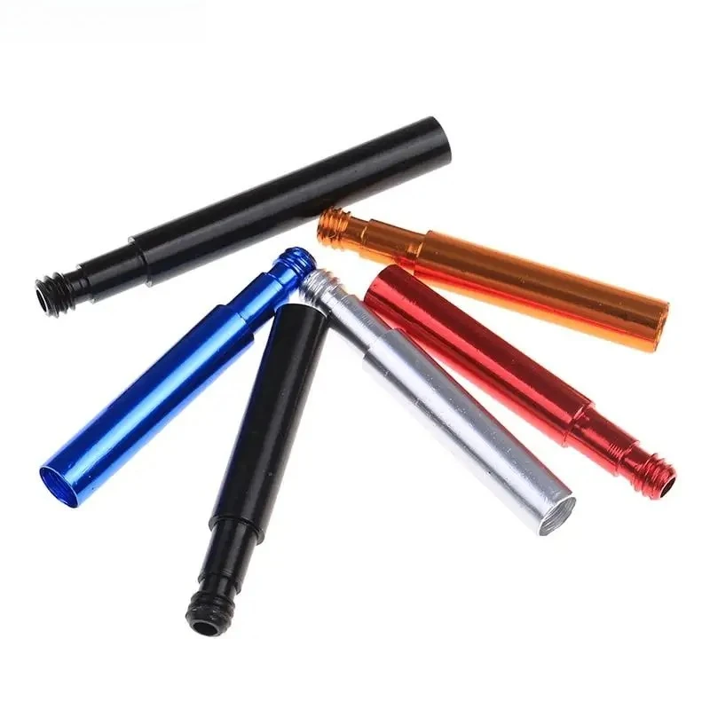 6PCS 40/50mm Aluminum Presta Valve Extenders French Valve Stem Adapters with Caps Cores for Deep Rim Bike Wheels