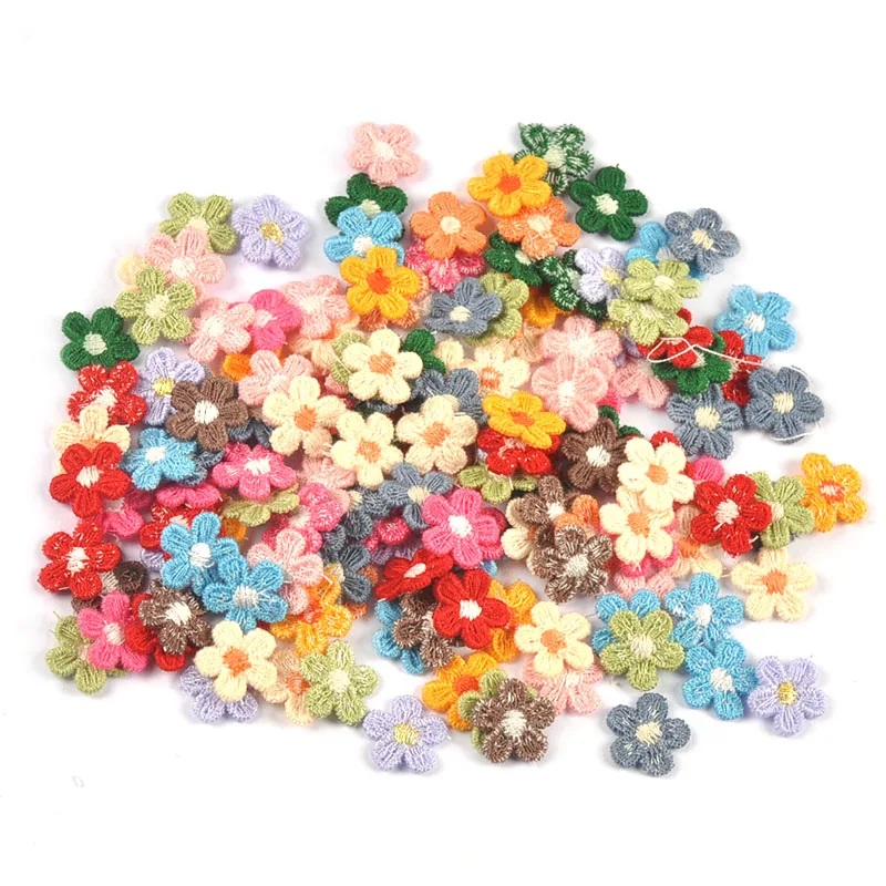 50Pcs 15mm Mixed Colors Flower Appliqued Lace For DIY Crafts Sewing Accessories Handmade Materials Wedding Supplies Home Decor