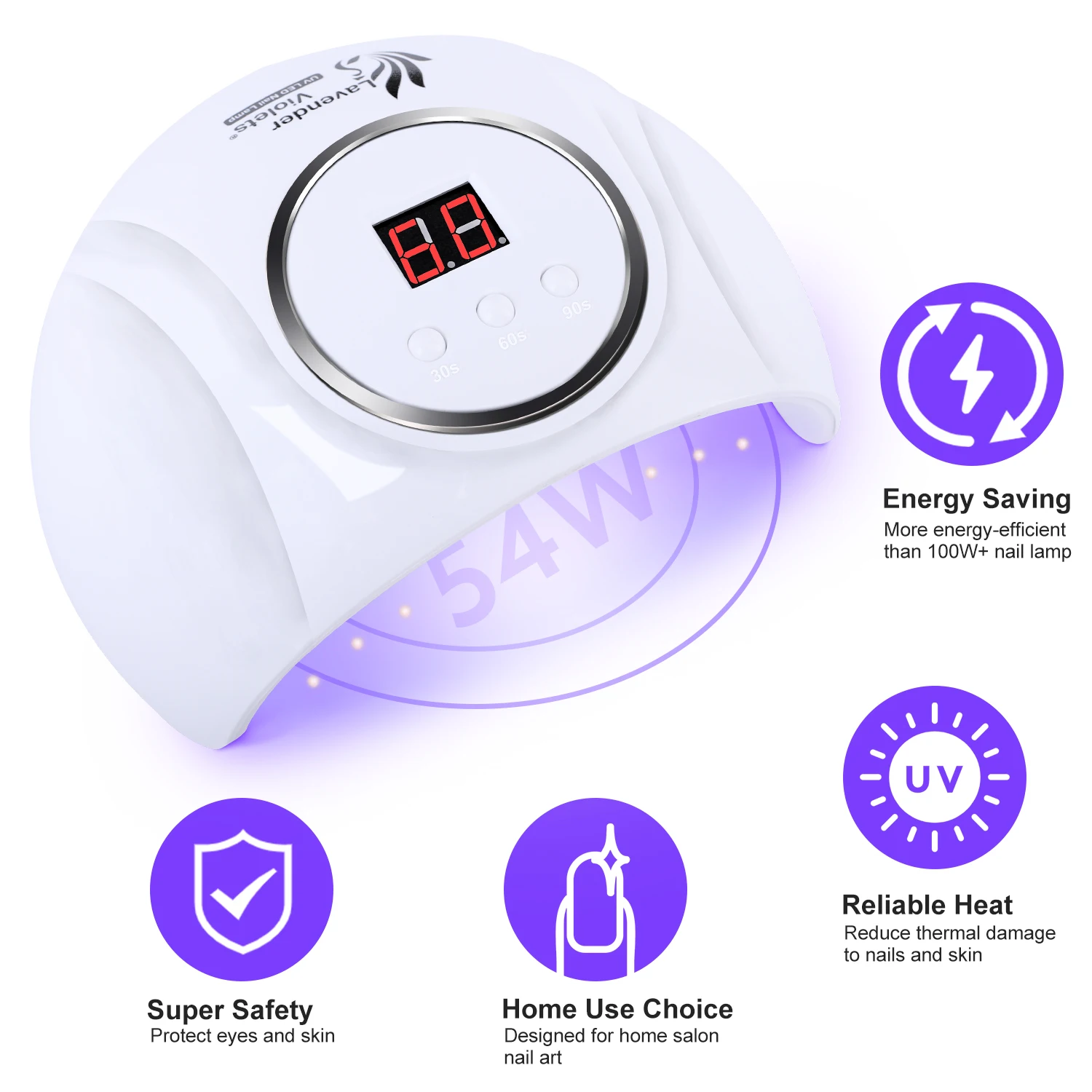54 واط الأشعة فوق البنفسجية LED مسمار مصباح مع 3 إعداد الموقت مسمار ضوء هلام البولندية علاج مجفف الأظافر ل كاتب النساء الفتيات صالون المنزل مانيكير