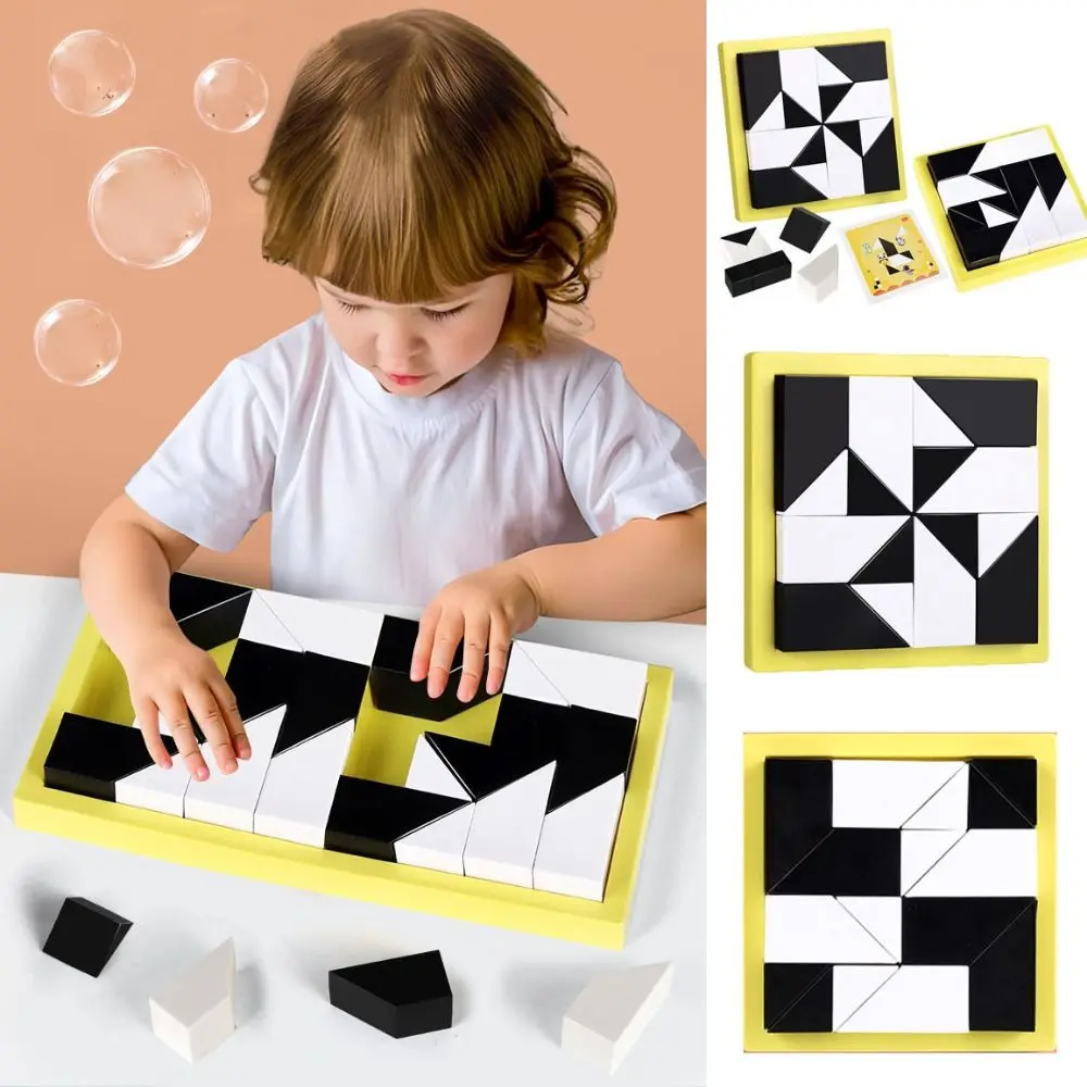 

365 Level Building Block Logic Thinking Training Spatial Reasoning Intelligent Puzzle Toys Puzzle Black White