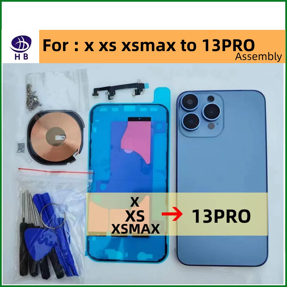 For iPhone X XS XSMAX To 13 Pro Housing Big Camera X Like 13 Pro Assembly DIY Back Cover Battery Middle Frame Replacement Screw