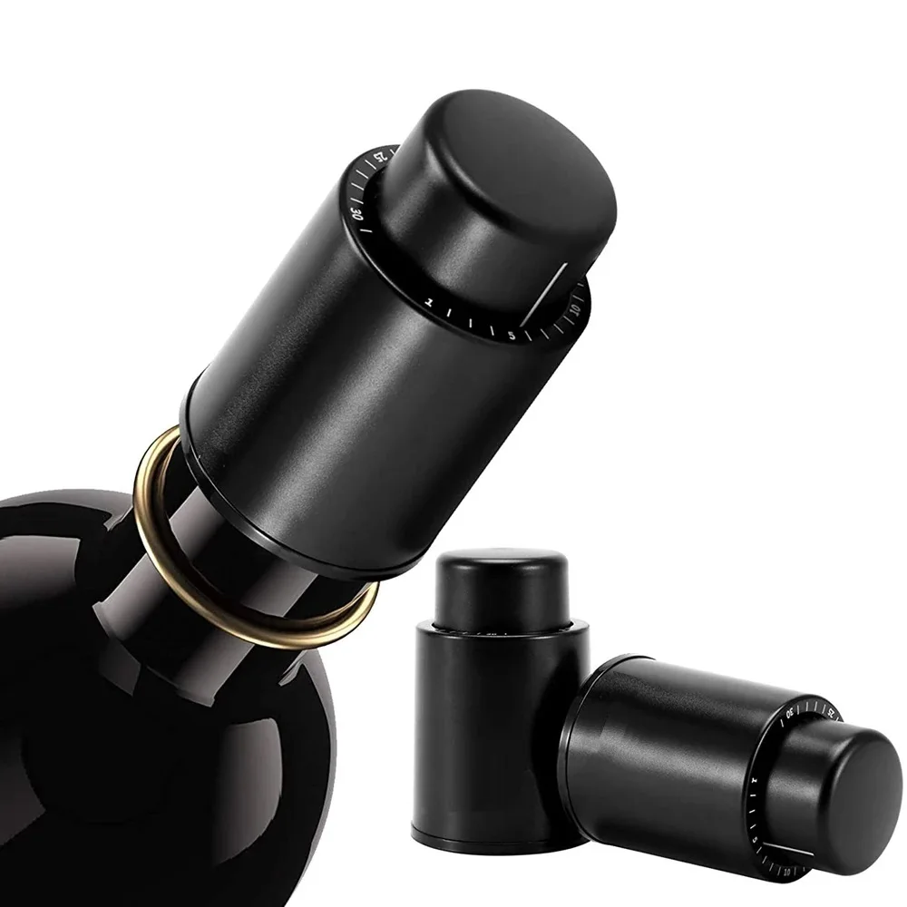 Mechanical Vacuum Wine Stopper Eliminates Need for External Pumps Seals Tight with One Press Maintains Aroma and Body for Days