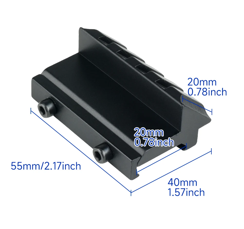 45-Grad-Offset-Seitenmontage-Picatinny-Schienenadapter für 20-mm-Picatinny-Schienen – Laser-Zielfernrohr-Zubehör für die Jagd – Detail 5