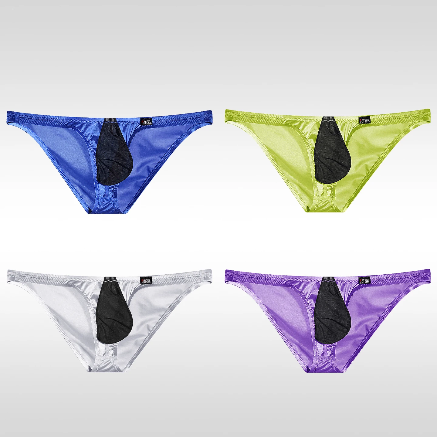 Men's Underwear Ice-Silk Ultra-Thin Sexy Breathable Low-Rise Stretch Japanese-Style Large Pouch Transparent Tight-Fitting Briefs
