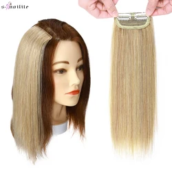 1pc em linha reta não remy cabelo humano 4 polegada a 12 polegada clipe em extensões de cabelo preto marrom platina loira 8g-17g peruca para mulher