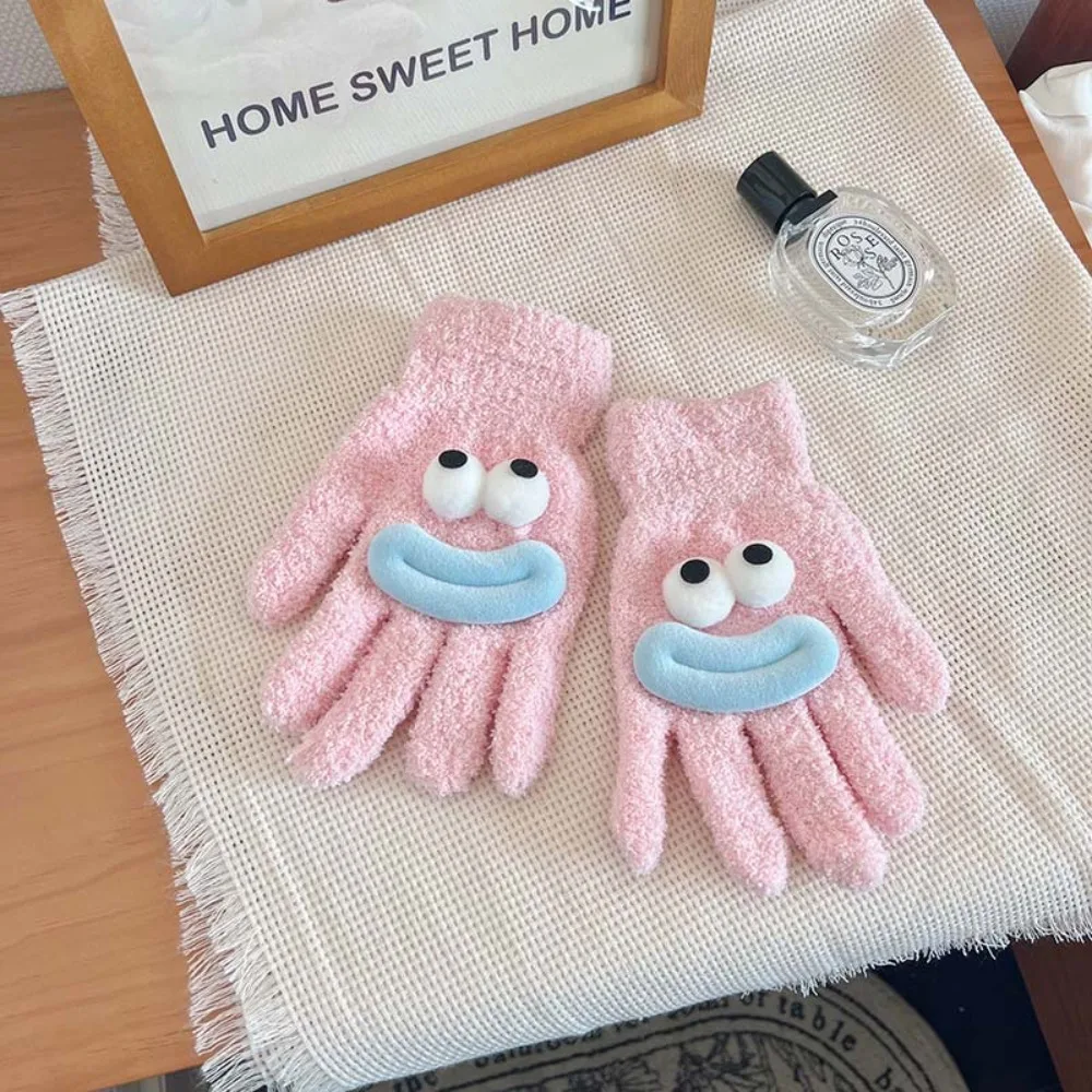 Fashion Cartoon Finger Gloves Cute Funny Big Mouth Gloves Warm Cold-proof Five-finger Gloves Winter