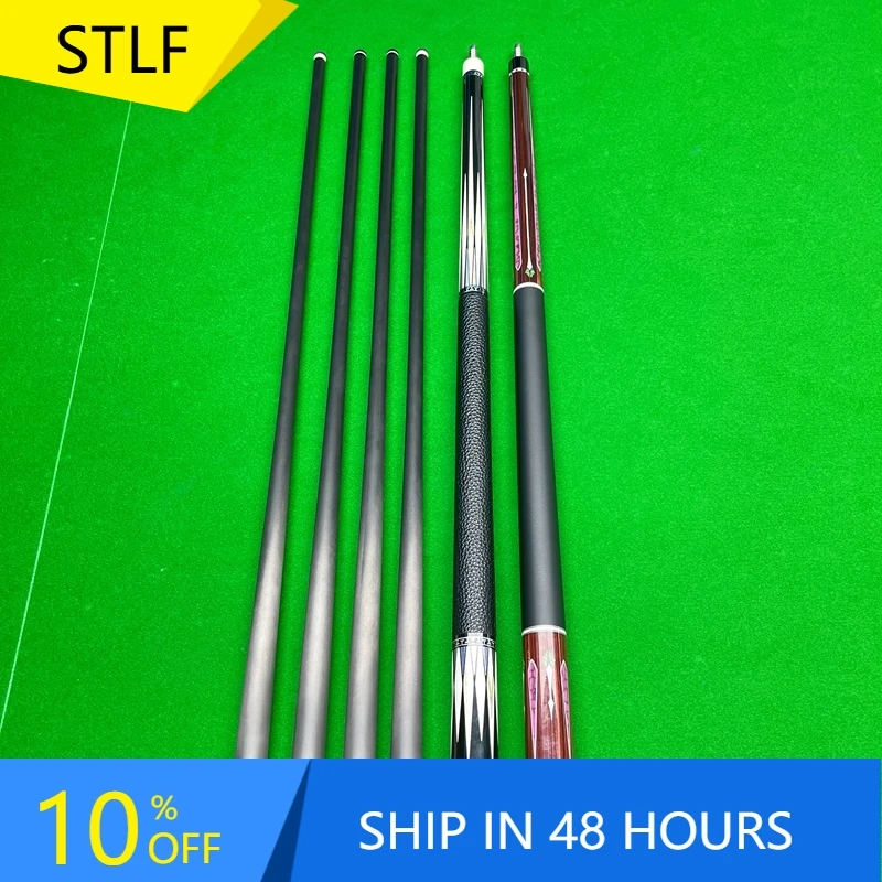 

STLFCarbon Fiber Pool Cue Shafts with 3/8-10 Joint Low Deflection Protaper Pool Cues 19oz 58in 1/2 Split