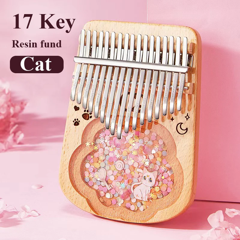 17/21 Key Kalimba Transparent Thumb Piano Resin Wood Mbira Keyboard Musical Instrument Crystal Kalimba Piano Gifts For Beginner