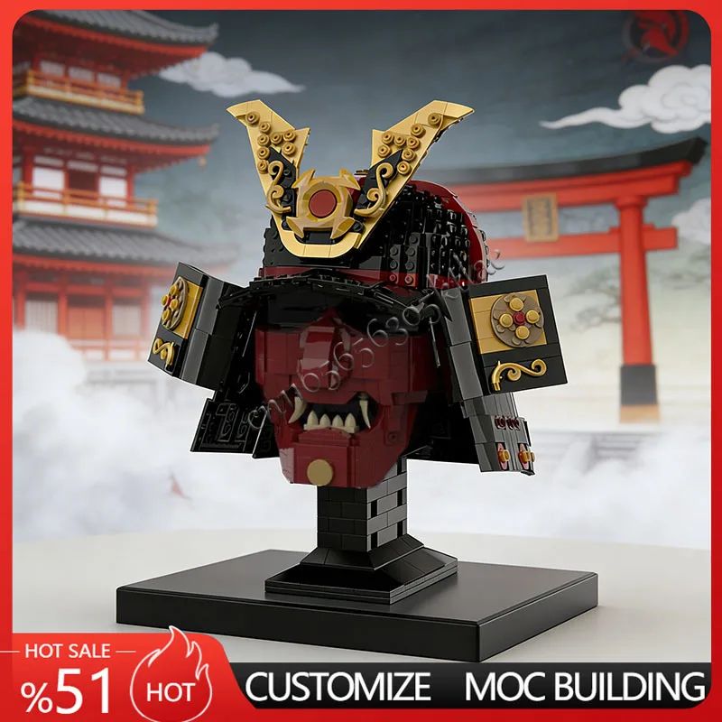 

1236PCS MOC Famous Movie Ninjian Samurai Mask Model DIY Ideas Soldier Helmet Child Toy Birthday Gift Christmas Building Blocks