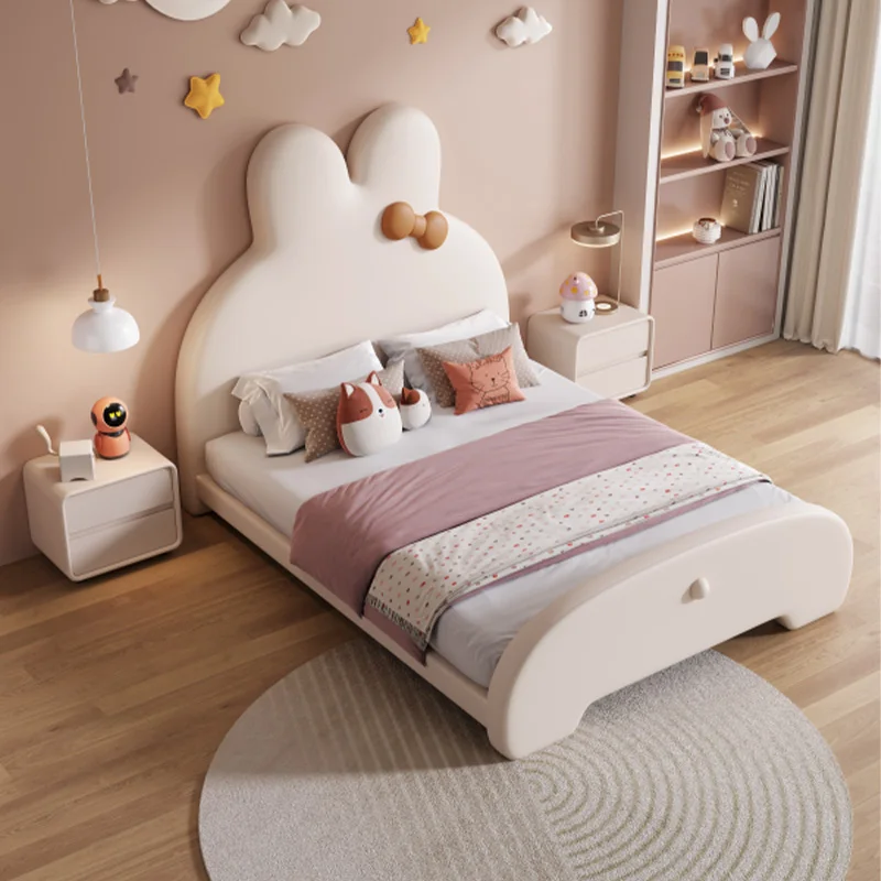 #For Recommended Children's Bed Room Set Cute Rabbit Cartoon Princess Bed Kids Modern Soft Safety