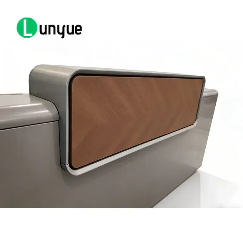Custom Modern Solid Wood Reception Desk for Office Building School Hotel Hospital Durable Stylish Front Counter Furniture