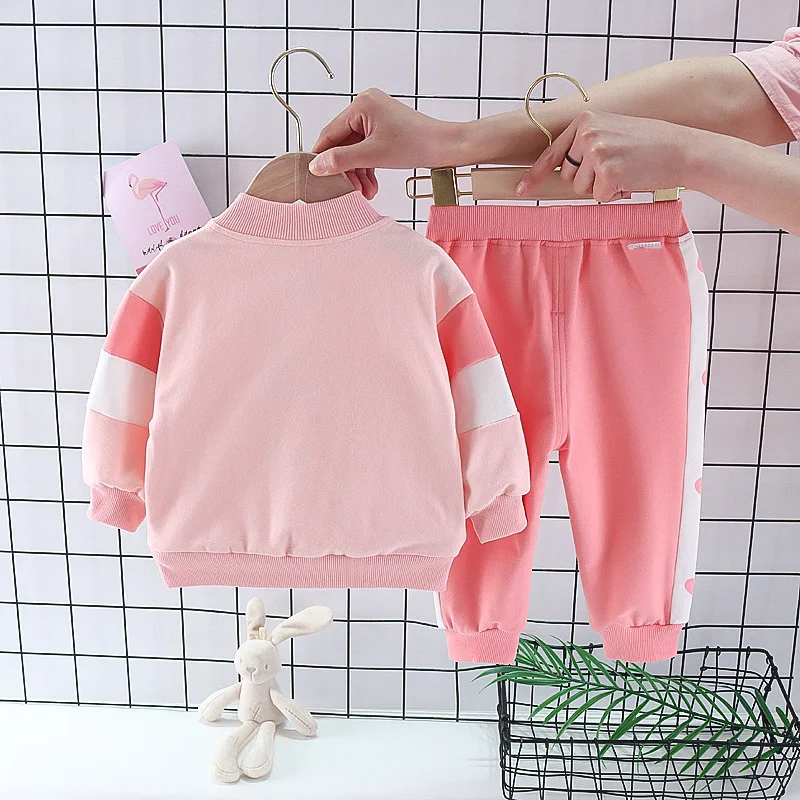 Fall Kid Girl Tracksuit Baby Clothes Long Sleeve Pullover Pant 2Pcs Set Lovely Toddler Girl Outfit Infant Sportwear Child A507