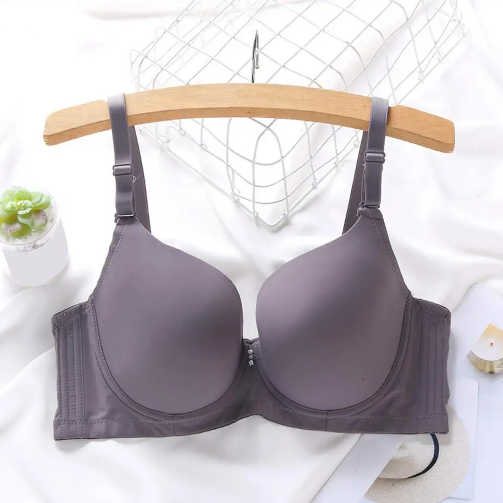 

Adjustable Bra Comfortable Adjustable Push-up Bra with Thin Breast Support Back Closure Soft Padded Wire Bra for Wear Glossy