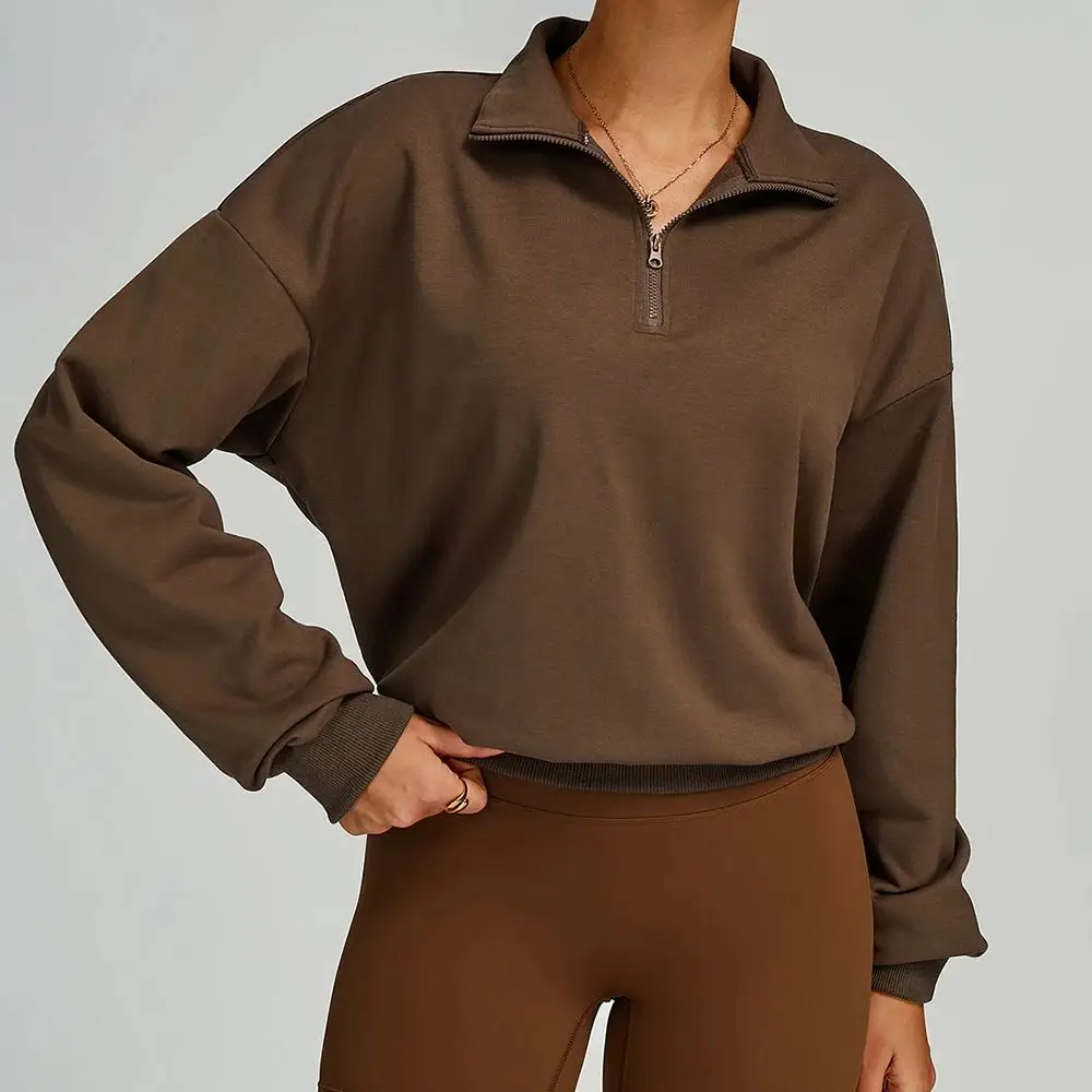 

Women Zipper and Pockets Yoga Long Sleeve Gym Fitness Jacket Female Running Workout Sports Tops Windproof Yoga Top Sportswear