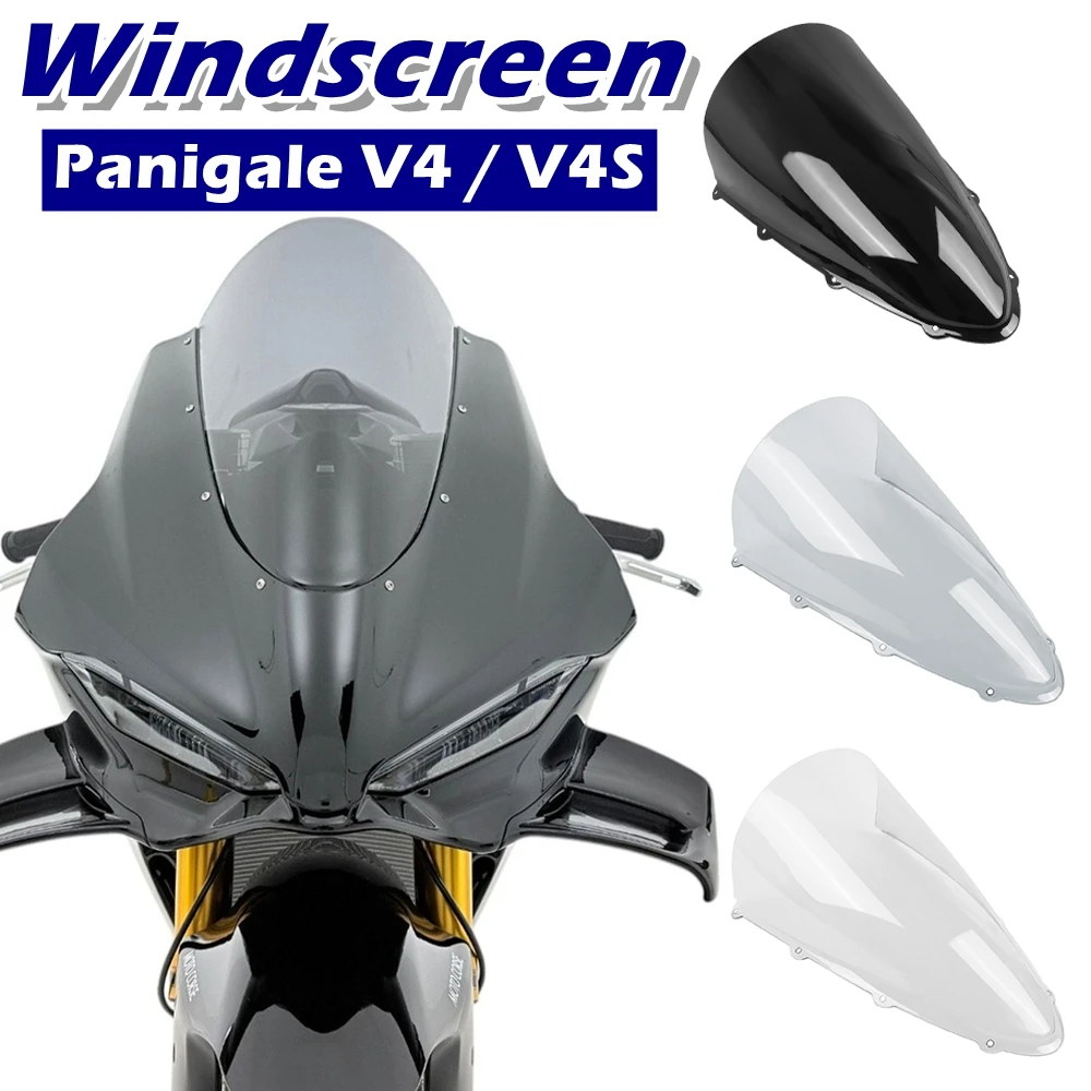 

Лобовое стекло мотоцикла для Ducati Panigale V4 V4S 2025, защитная пленка с двойным пузырьком, передний ветрозащитный дефлектор