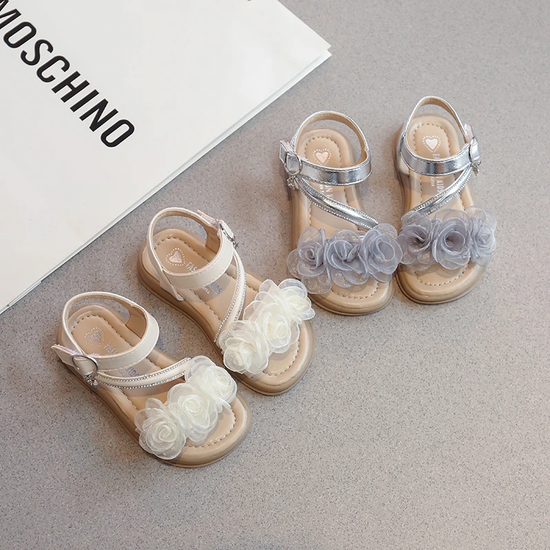 

Girls Flower Princess Sandals Summer Kids Lace Closed Toe Shoes Soft Toddler Beach Sandals Children Casual Outdoor Walking Shoes