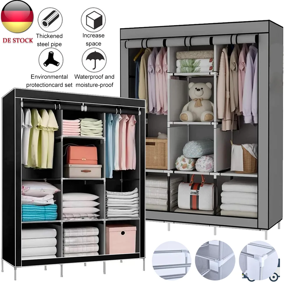 Placard armoire organisateur support de rangement Portable vêtements chaussures vêtements étagère anti-poussière Non-tissé tissu vêtements organisateur de rangement