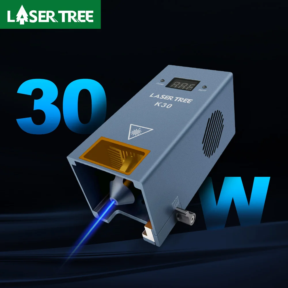 LASER TREE K30 30W Air Assist TTL Blue Laser Module High-Precision CNC Engraver/Cutter for Wood/MDF/Black Acrylic &Fast Shipping