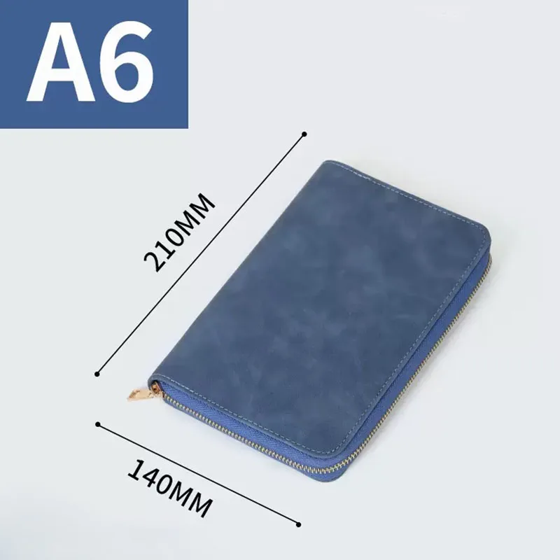 Business A6 con cerniera, pagine creative multifunzionali per notebook, blocco note staccabile, clip per manager di cancelleria