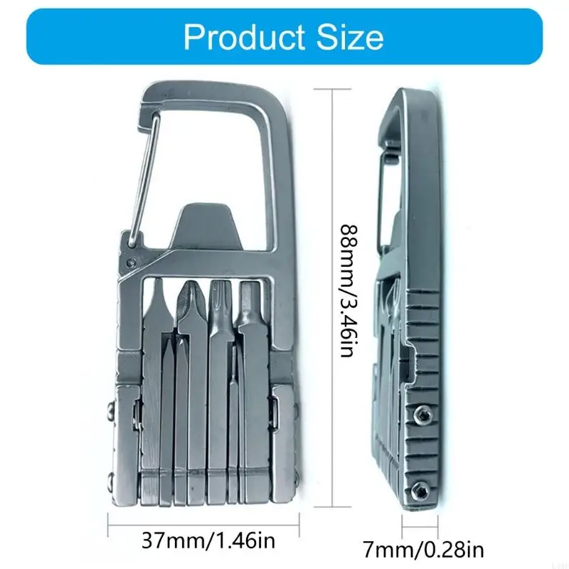 Keychain Multitool 13 in 1 Folding Multi Tool Stainless Steel Outdoor Screwdriver Bit For Outdoor Home Improvement L4MF