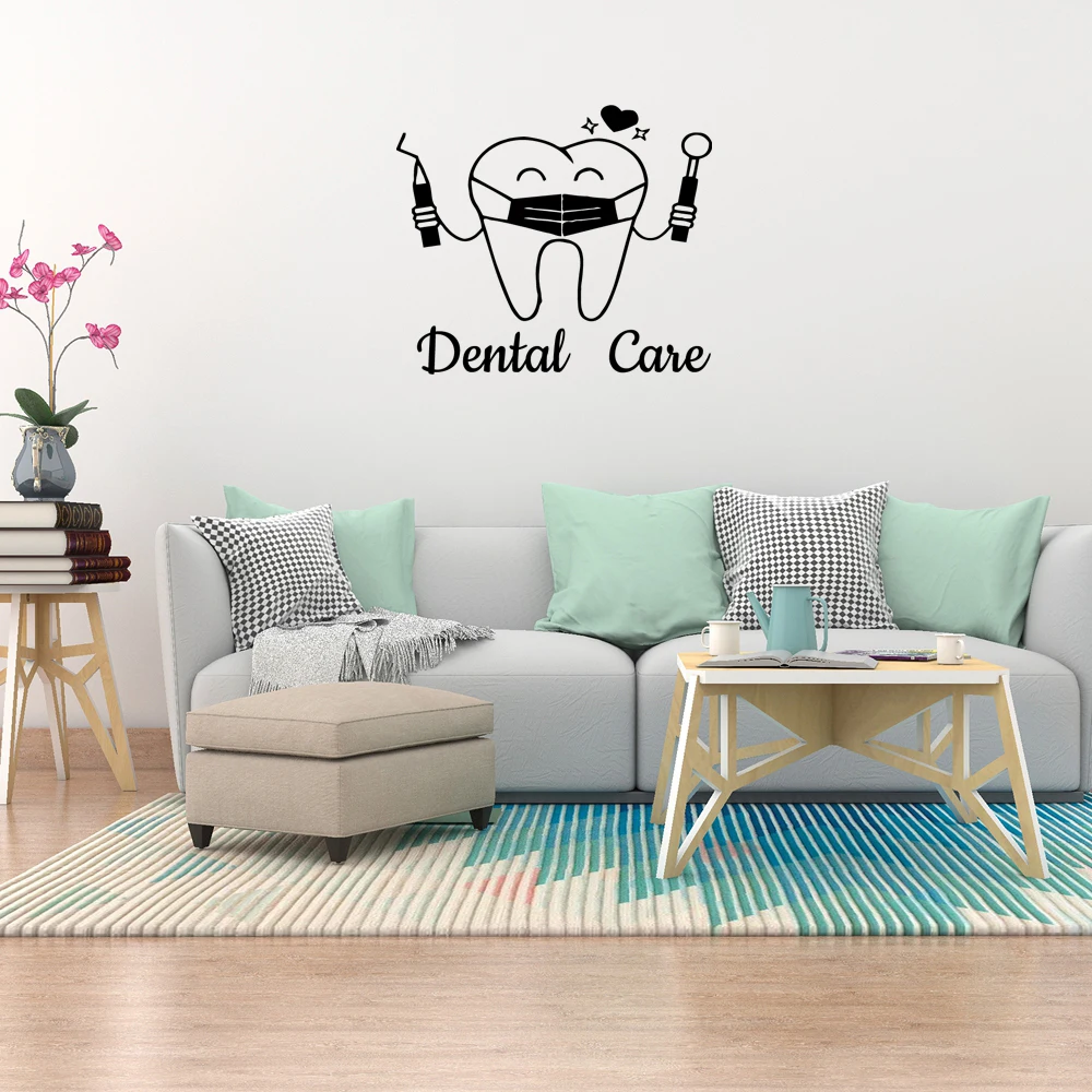 1PC Lovely Dentist Decorative Sticker Waterproof Home Decor Pvc Home Decoration Accessories
