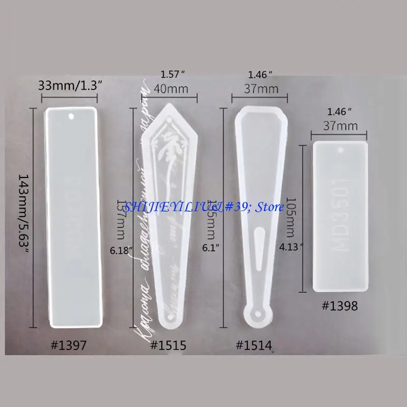 E21F لتقوم بها بنفسك قالب الإشارة المرجعية بيبا ريشة مستطيل راتنجات الايبوكسي قالب الصب للحرف اليدوية #6