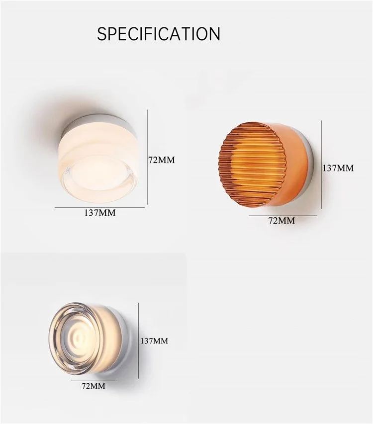 IWHD Glass Lampshade LED Wall Lamp Sconce 4 Colors Beside Bedroom Living Room Bathroom Mirror Stair Light Wandlamp Applique