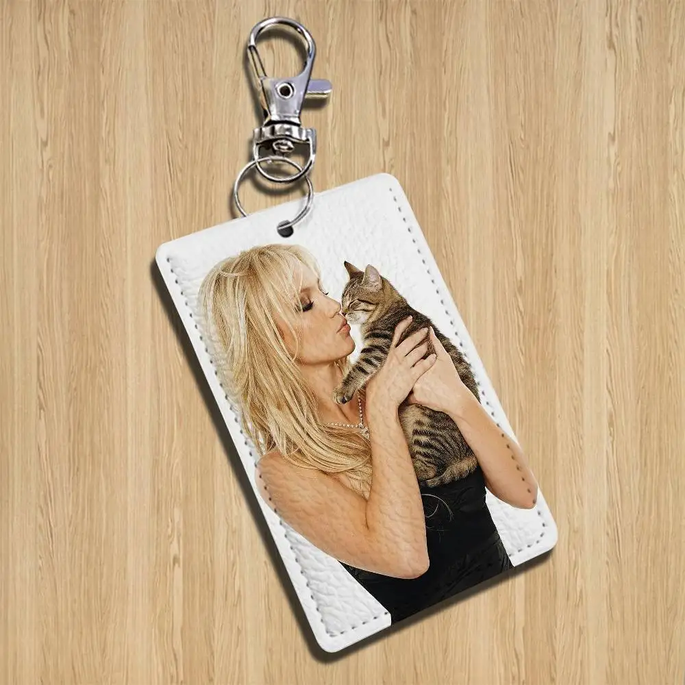 F-Fiona Apple-S I Lover 長方形IDカードケースキーホルダー アクセスカードバッグキータグリング レザーカードホルダーキーリング アクセス