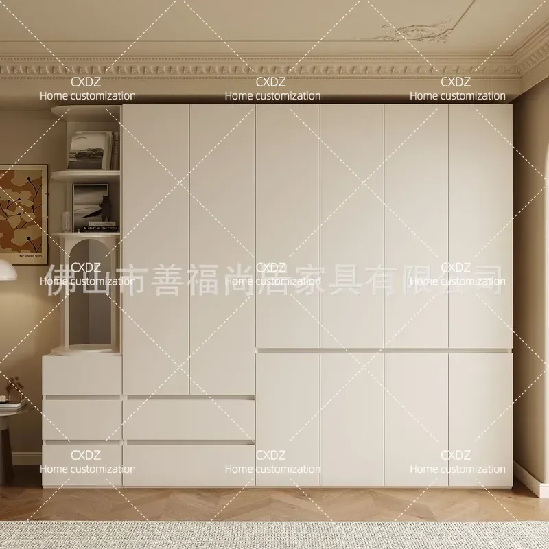 18mm Thickened Segmented White Wardrobe Home Bedroom Simple Modern Storage Cabinet Finished Closet Organizer