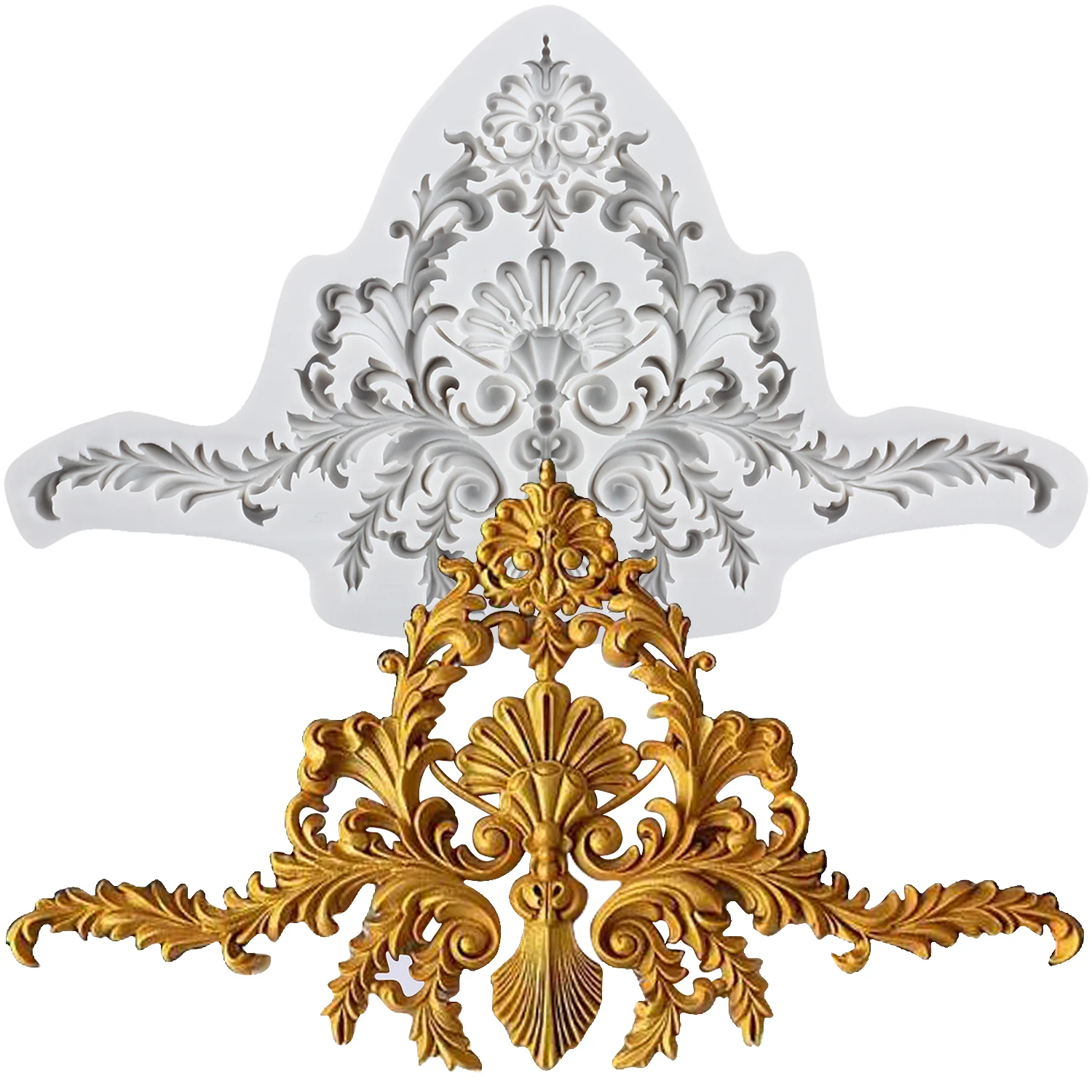 Barock Silikon Formen Relief Blume Fondant Kuchen Dekorieren Werkzeuge Cupcake Topper Schokolade Süßigkeiten Harz Form