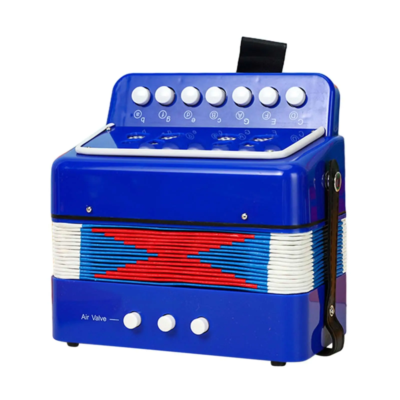 

7 Accordion Mini Musical Instrument Portable Fun Activity Mini Accordion Music Toy 7 Key Button for Practice Present