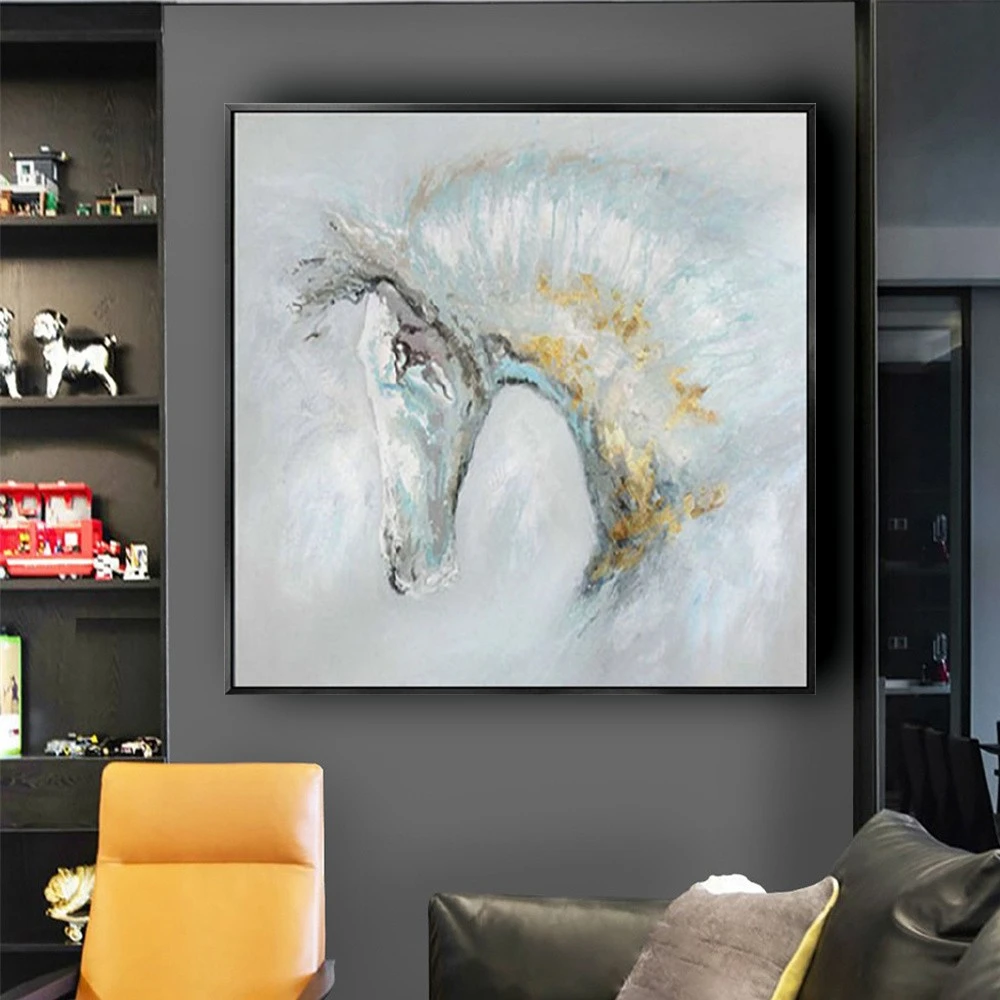 New Trend 100% Hand-Painted Gray Abstract Oil Painting Canvas Art For Home Decor Wall Pictures Modern Hotel Restaurant Mural