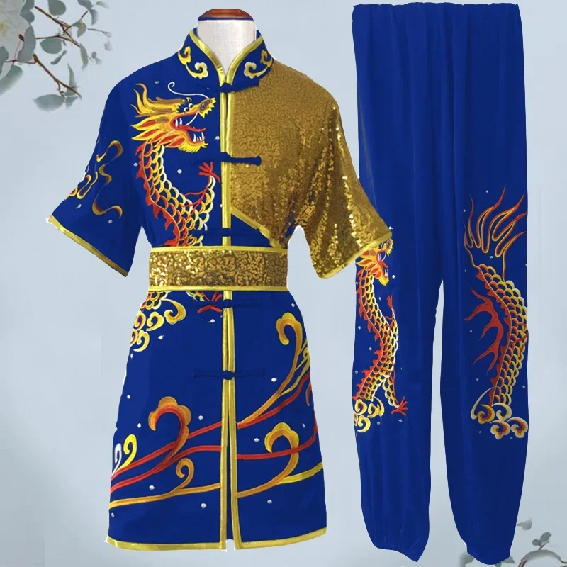 Letnie ubrania Wushu sztuka walki mundur sukienka Kung Fu Tai Chi ubrania dla kobiet i mężczyzn Unisex haft Kun Master 2023 New