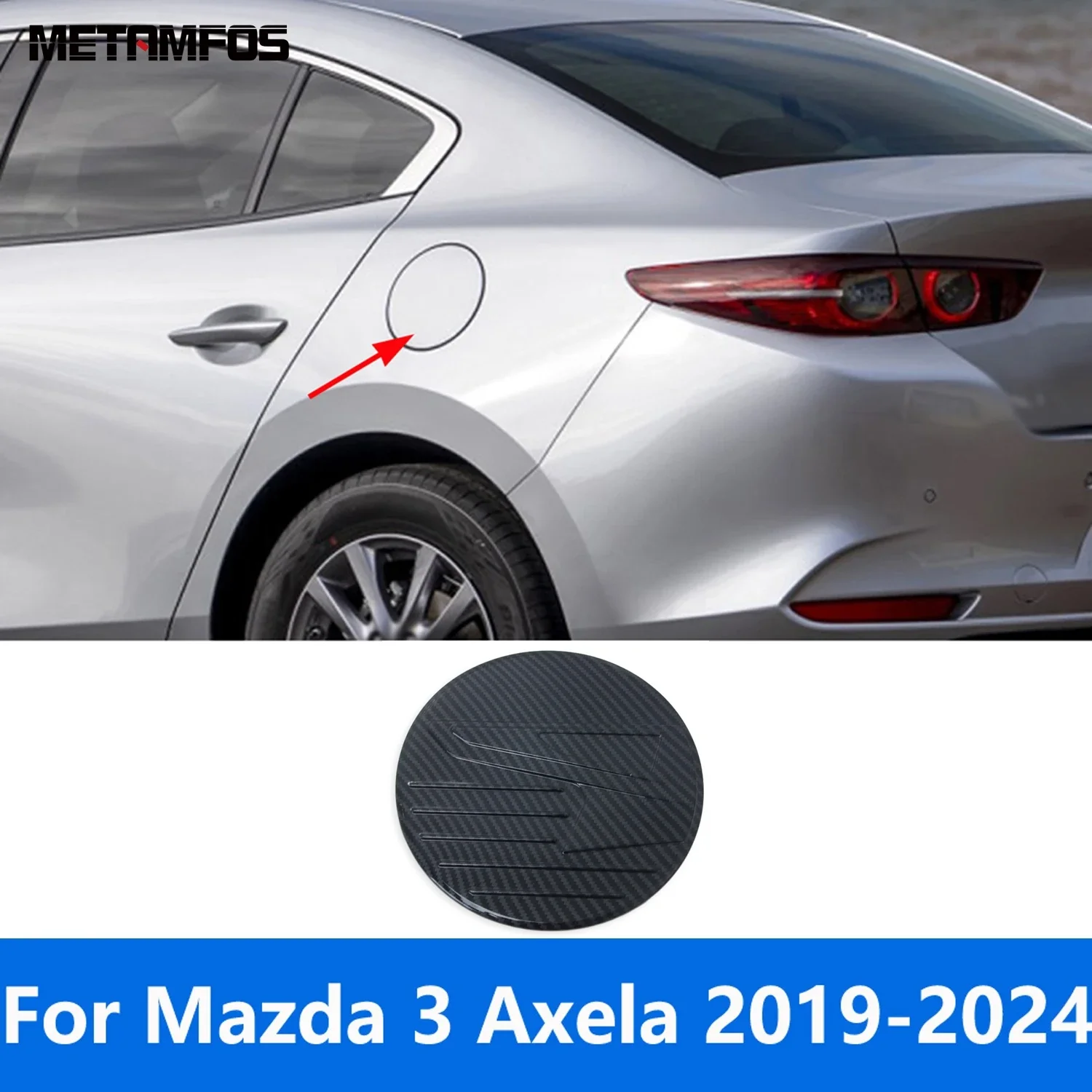 Car Accessories For Mazda 3 M3 Axela 2019-2021 2022 2023 2024 Exterior Carbon Fiber Fuel Tank Cap Oil Filler Gasoline Cover Trim