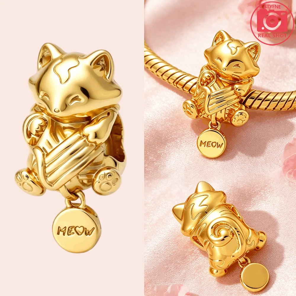 Gold Plating Love Openwork Dangle Charm Beads Fit 925 Bracelets Bag Keychain Charms Necklaces Womens DIY Jewelry Gift