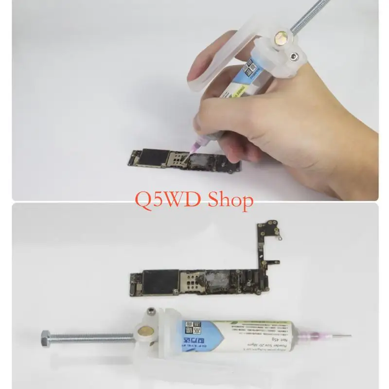 Q5WD Efficient Manual Syringes Dispenser Flux Applicator Soldering Pastes Upgrades for Solder Pastes & Flux Application