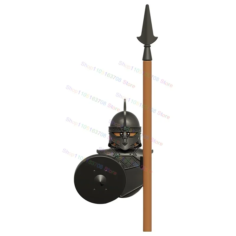 

Comie Series Building Blocks Assemble Black Action Figures Brown Spear Bricks Accessories Puzzle Toys for Kids Gifts LK0005
