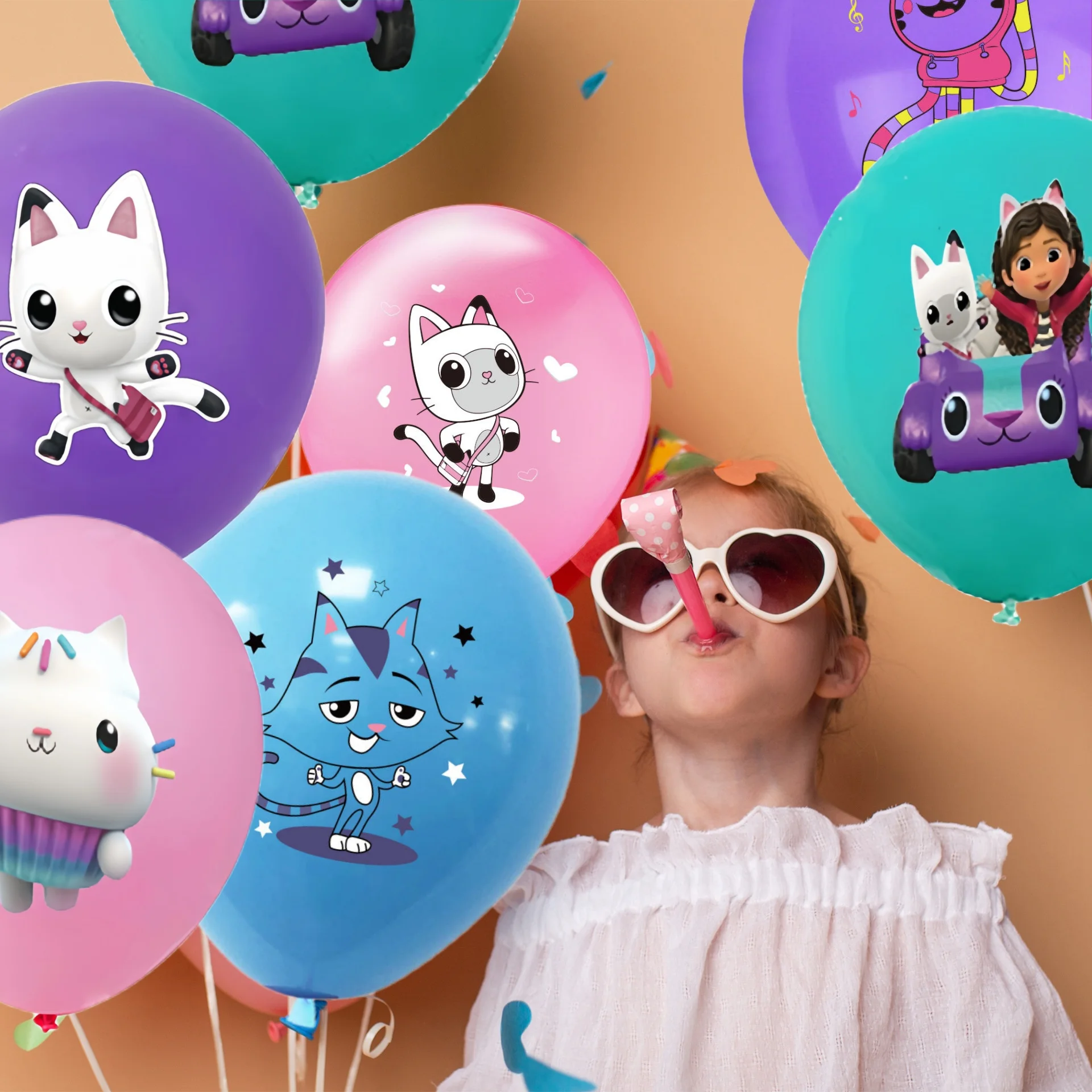 Gabby balon pesta rumah boneka Dekorasi Ulang Tahun balon lateks Gabby balon Foil Sukacita balon udara Helium Globos gadis DIY perlengkapan pesta