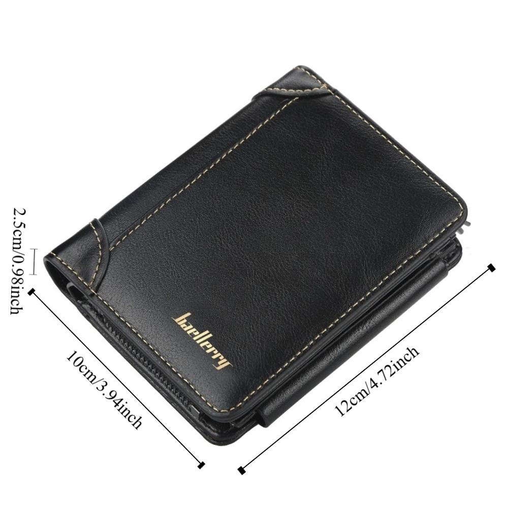 Fashion Purse Men PU Wallet Folded Wallet Bag Zipper Business Clutch Bag Card Brand Large Capacity ID Card Holder Women