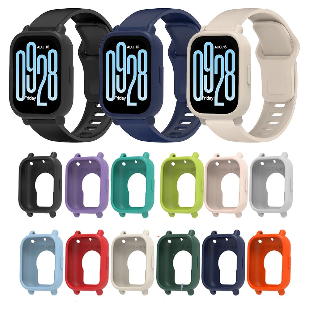 Silicone Protective Case For Redmi Watch 5 Active/Lite Soft Protector Shell Frame Bumper Cover