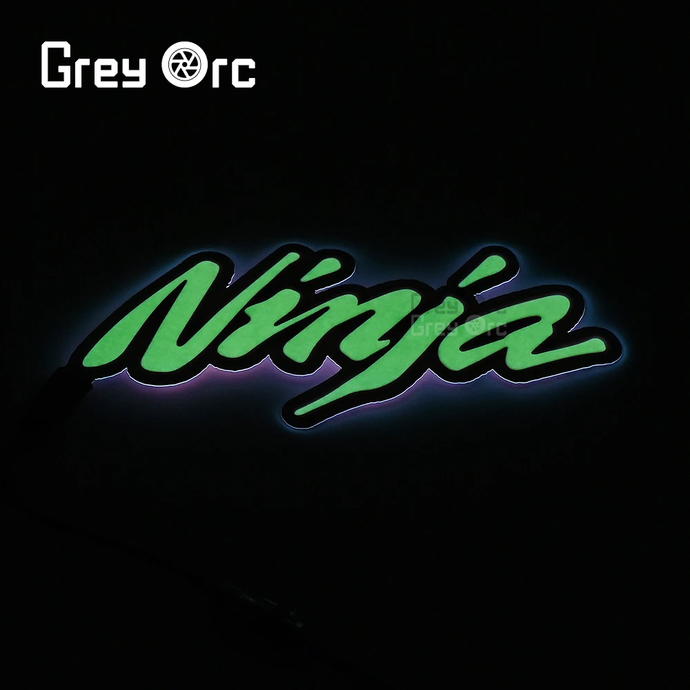 

For Kawasaki Ninja 250 400 650 1000 SX ZX 6R 10R Motorcycle LED Cold Light Patch Fairing Body Sticker Logo Decoration Lamp Flash