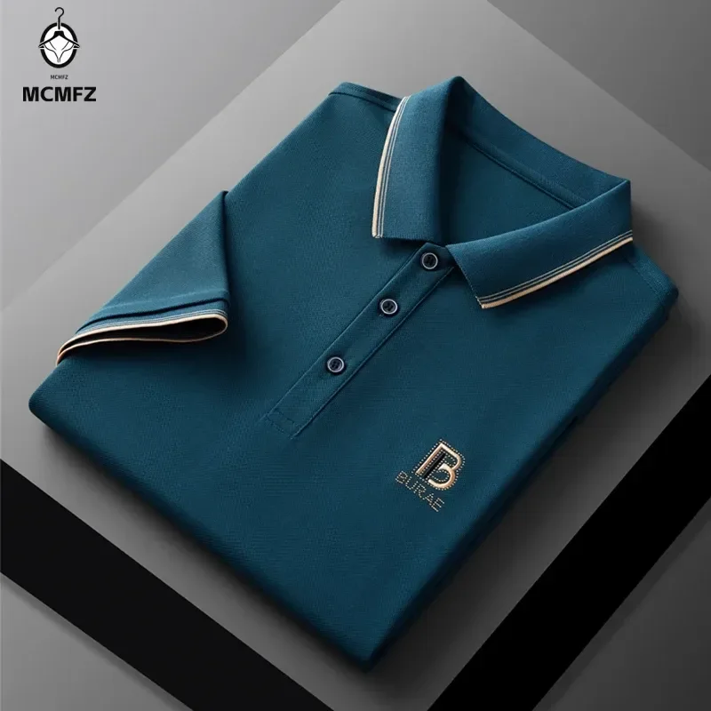 Men's Embroidered Casual Fashion Short Sleeved POLO Shirt Summer Comfortable Top