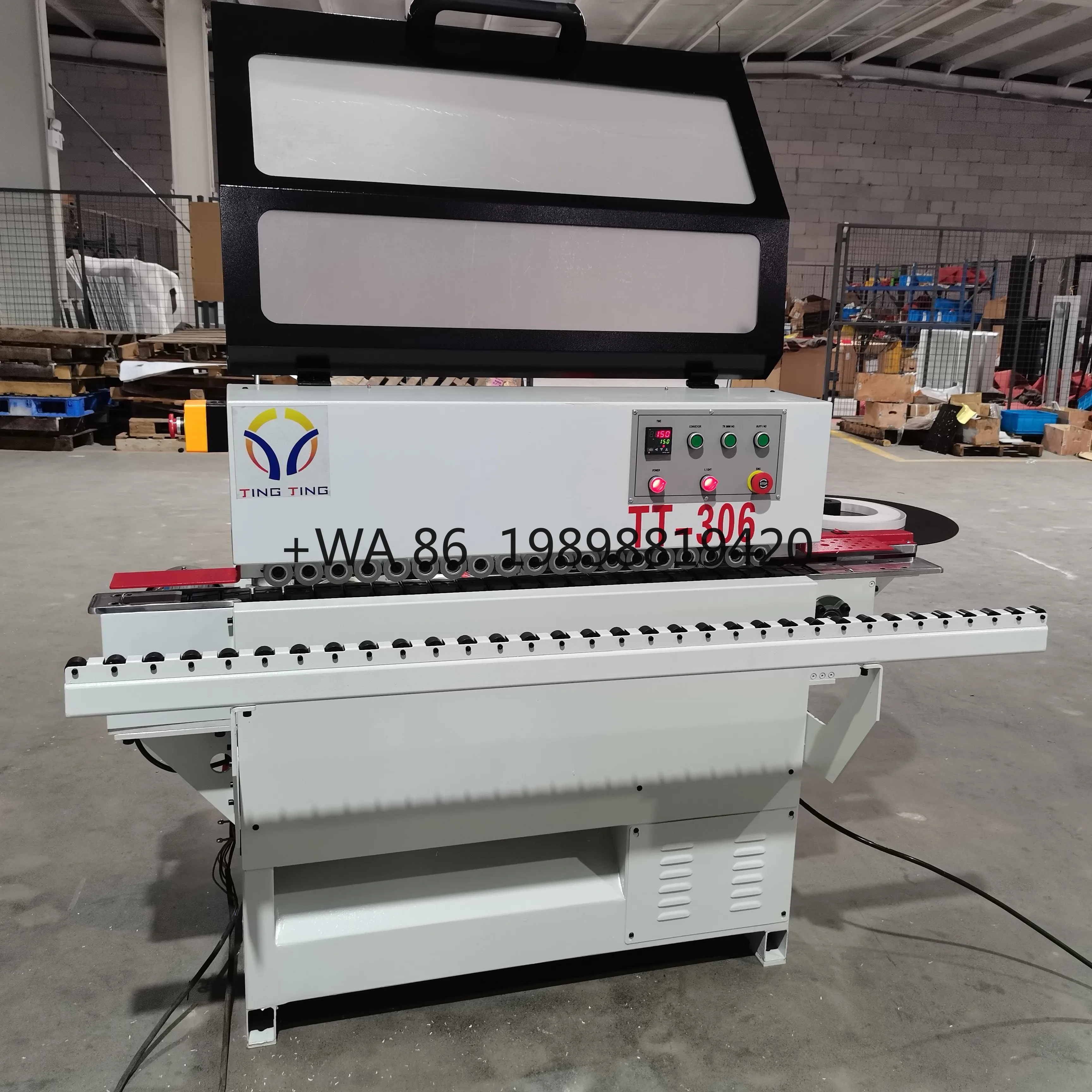 TingTing TT-306 Series Automatic Edge Banding Machine Motor Pump Bearing PLC-for Scraping Corner Trimming Gluing Pre-Milling